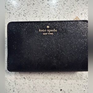 Kate Spade Medium Wallet. Black Sparkle